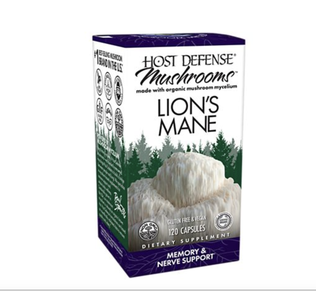 Host Defense Lion's Mane Capsules for brain health and mental clarity.